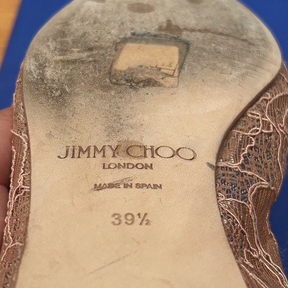 SIZE 39.5 Jimmy Choo Lace Flats in Nude - Picture 2 of 2